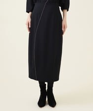 GBHJU76390 Sybilla(シビラ) 配色ステッチポンチスカート ブラック