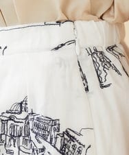 GBHJV17430 Sybilla(シビラ) タウンスケープ刺繍スカート ホワイト