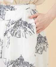 GBHJV17430 Sybilla(シビラ) タウンスケープ刺繍スカート ホワイト
