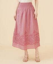 GBHJV40390 Sybilla(シビラ) カットジャカードレースシャーリングスカート ピンク