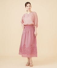GBHJV40390 Sybilla(シビラ) カットジャカードレースシャーリングスカート ピンク