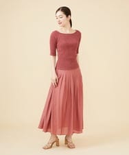 GBHJW04390 Sybilla(シビラ) シルクレーヨンタックスカート ピンク