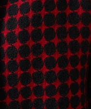 GBJAC09800 Sybilla(シビラ) ドットジャカードショートコート レッド×ブラック