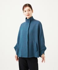 GBJAE40800 Sybilla(シビラ) スタンドカラーツイードショートコート ブルー系
