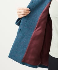 GBJAE40800 Sybilla(シビラ) スタンドカラーツイードショートコート ブルー系