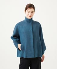 GBJAE40800 Sybilla(シビラ) スタンドカラーツイードショートコート ブルー系