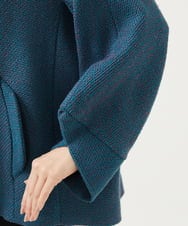 GBJAE40800 Sybilla(シビラ) スタンドカラーツイードショートコート ブルー系