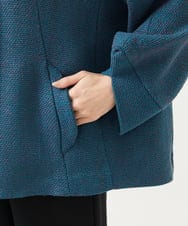 GBJAE40800 Sybilla(シビラ) スタンドカラーツイードショートコート ブルー系
