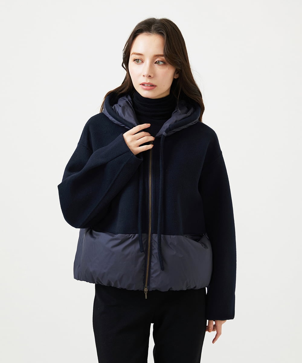 GBJAF32630 Sybilla(シビラ) ウールドッキングショートダウン ネイビー