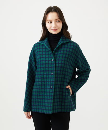 GBJAF34800 Sybilla チェック柄ショートコート