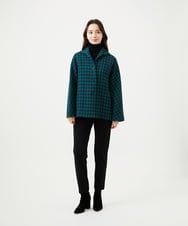 GBJAF34800 Sybilla(シビラ) チェック柄ショートコート グリーン系