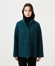 GBJAF34800 Sybilla(シビラ) チェック柄ショートコート グリーン系