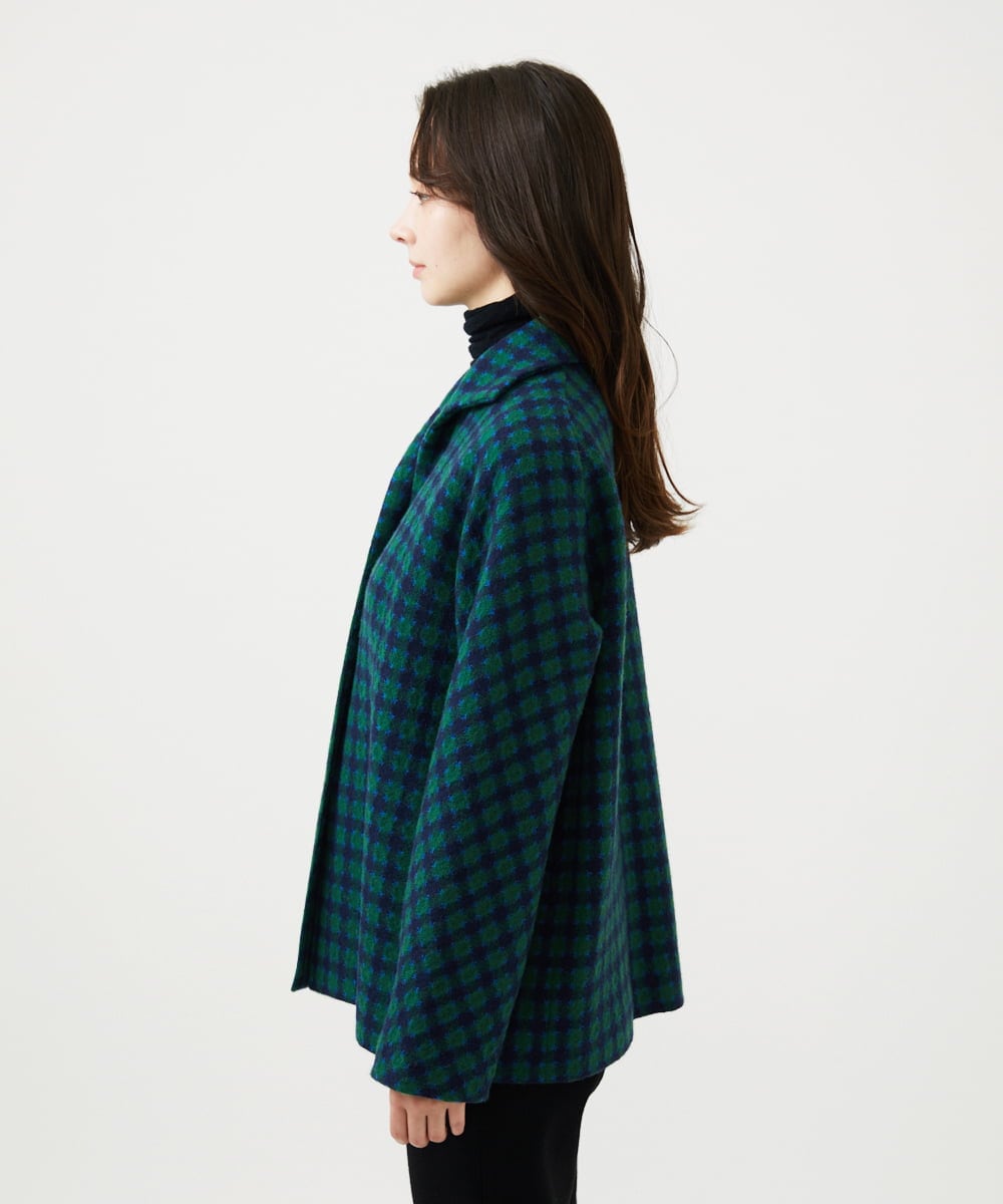 GBJAF34800 Sybilla(シビラ) チェック柄ショートコート グリーン系