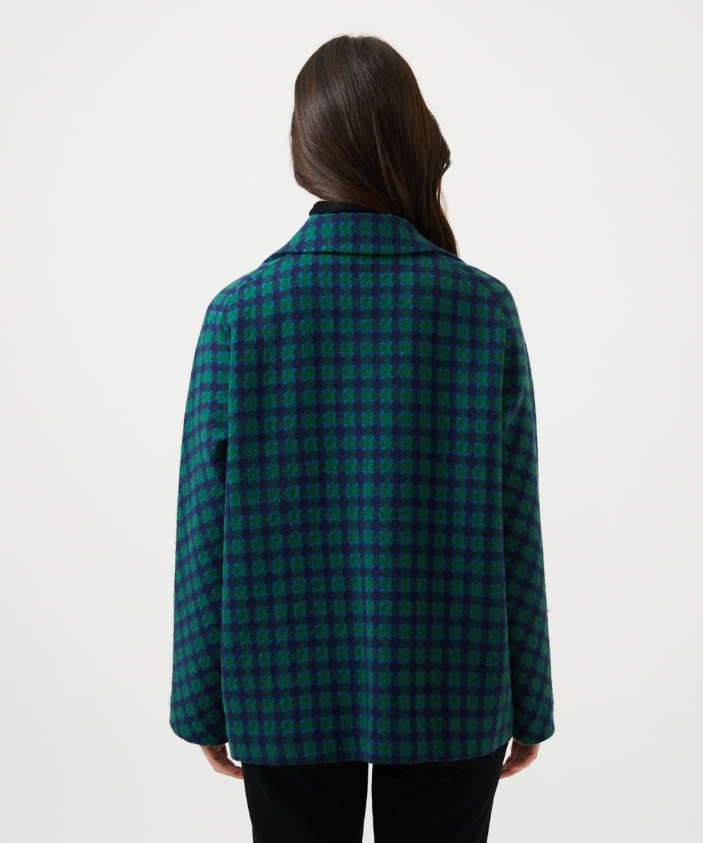 GBJAF34800 Sybilla(シビラ) チェック柄ショートコート グリーン系