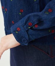 GBJAG60540 Sybilla(シビラ) ローズ刺繍デニムジャケット インディゴ