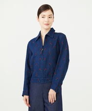 GBJAG60540 Sybilla(シビラ) ローズ刺繍デニムジャケット インディゴ