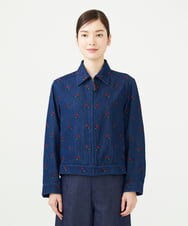 GBJAG60540 Sybilla(シビラ) ローズ刺繍デニムジャケット インディゴ