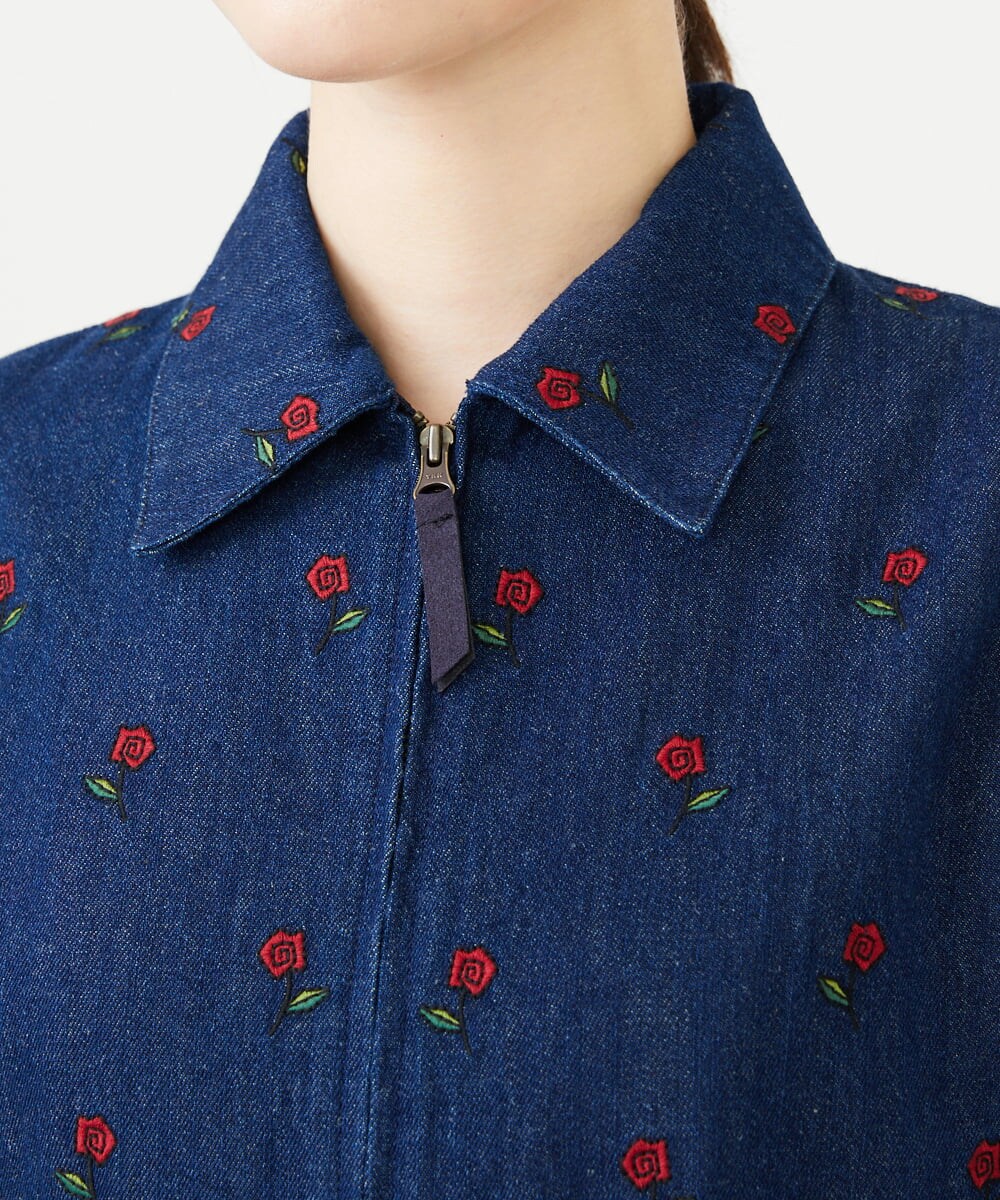 GBJAG60540 Sybilla(シビラ) ローズ刺繍デニムジャケット インディゴ