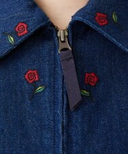 GBJAG60540 Sybilla(シビラ) ローズ刺繍デニムジャケット インディゴ