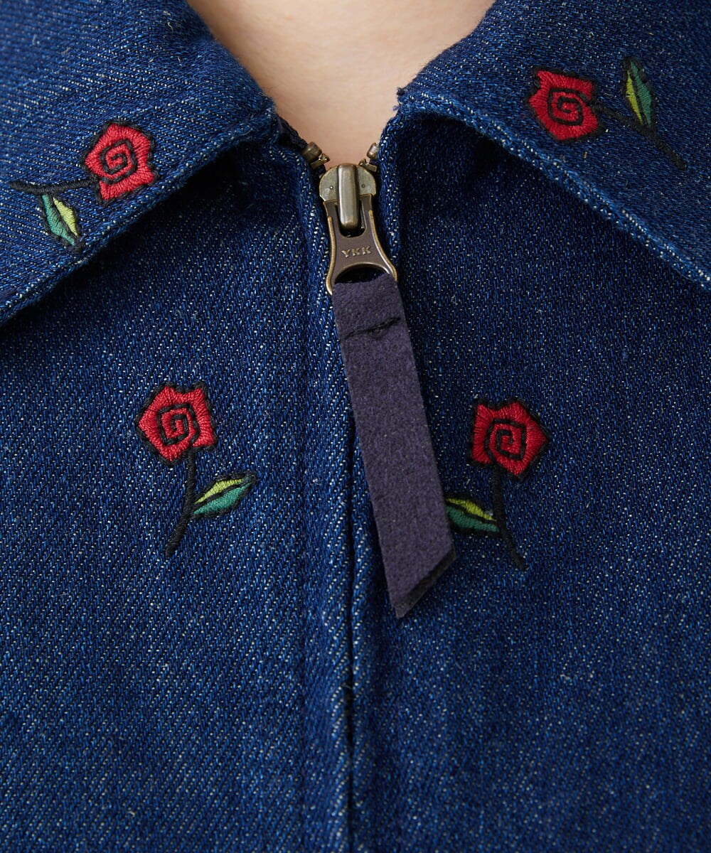 GBJAG60540 Sybilla(シビラ) ローズ刺繍デニムジャケット インディゴ