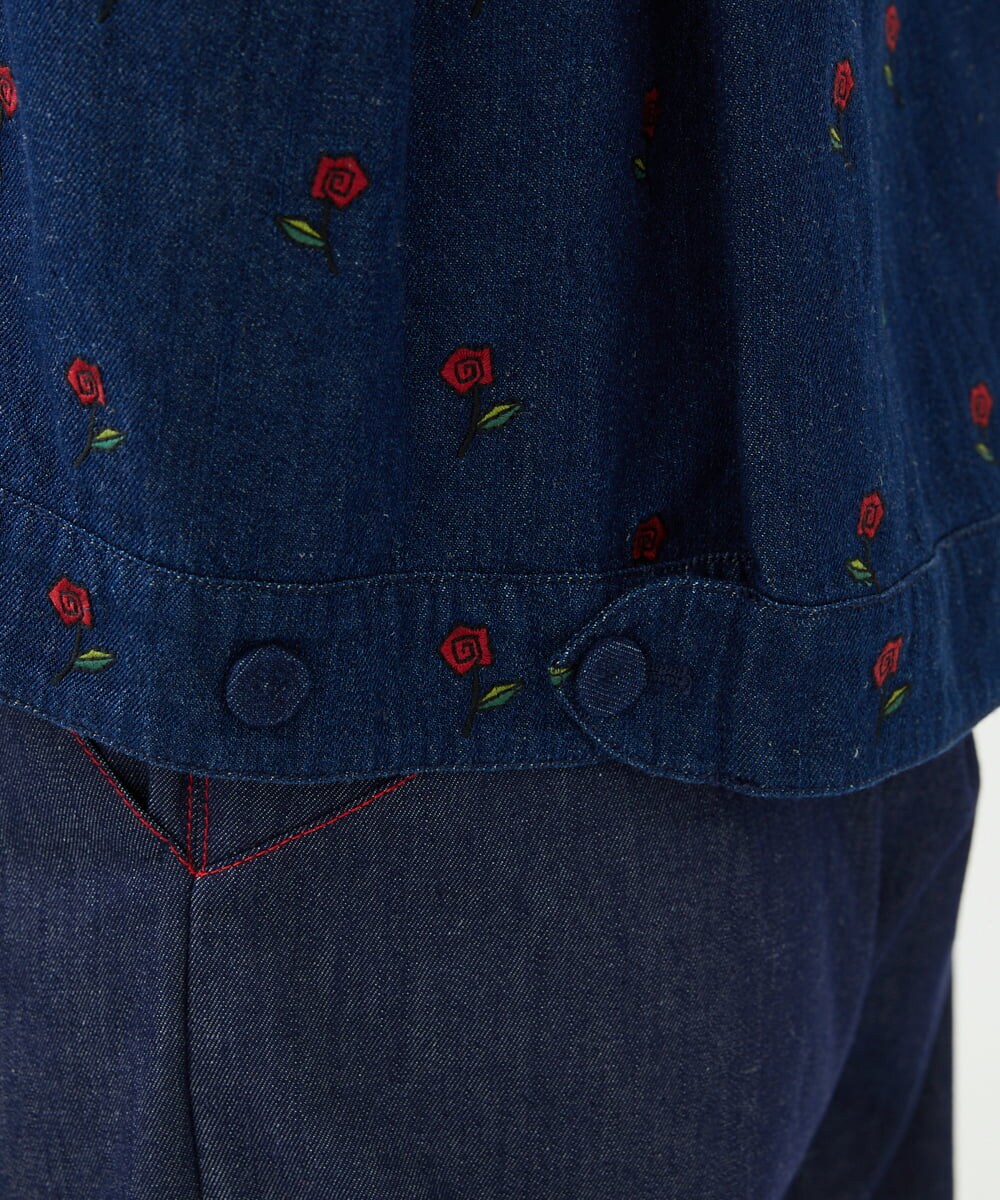 GBJAG60540 Sybilla(シビラ) ローズ刺繍デニムジャケット インディゴ