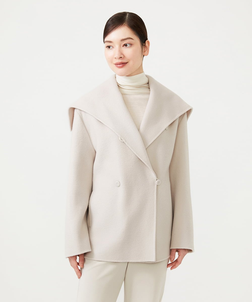 GBJAH22630 Sybilla(シビラ) ダブルブレストリバーコート ライトベージュ