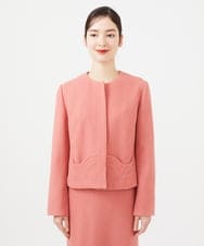 GBJEA03630 Sybilla(シビラ) ピンクツイードノーカラージャケット ピンク