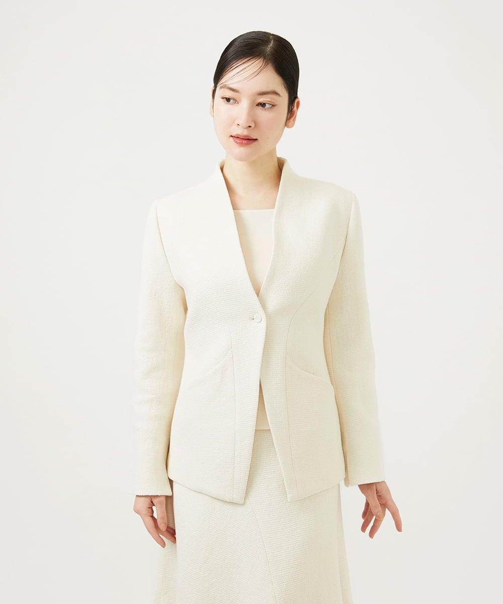 GBJEE01630 Sybilla(シビラ) ストレッチブークレージャケット アイボリー