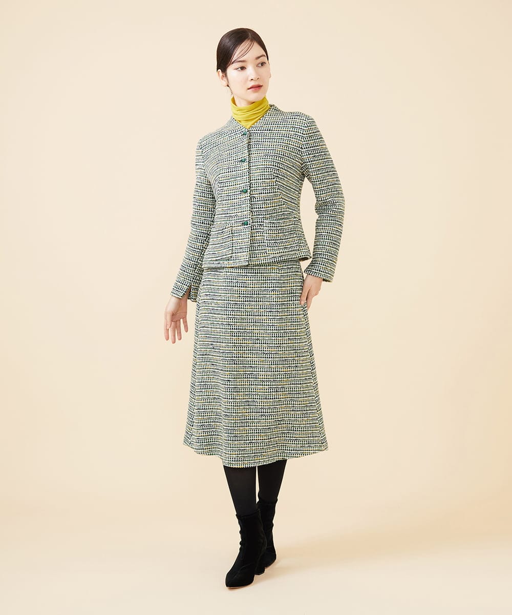 ニーブツイードノーカラージャケット(ノーカラージャケット) | Sybilla  