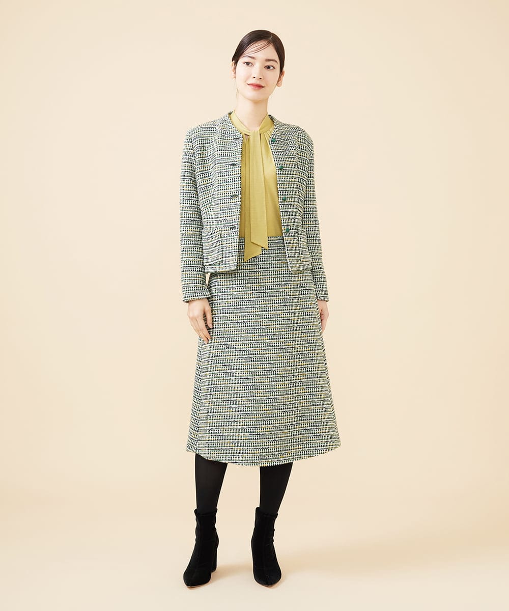 ニーブツイードノーカラージャケット(ノーカラージャケット) | Sybilla  