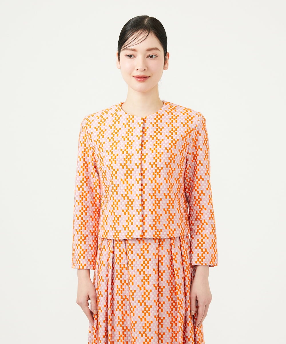GBJGD05630 Sybilla(シビラ) スクエアドット刺繍ジャケット オレンジ系