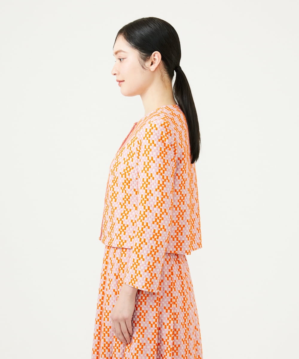 GBJGD05630 Sybilla(シビラ) スクエアドット刺繍ジャケット オレンジ系