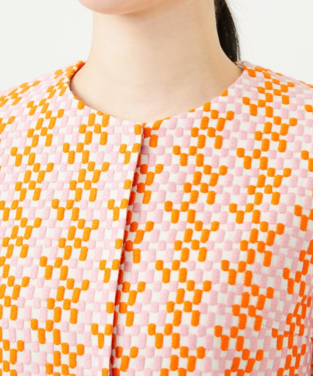 GBJGD05630 Sybilla(シビラ) スクエアドット刺繍ジャケット オレンジ系