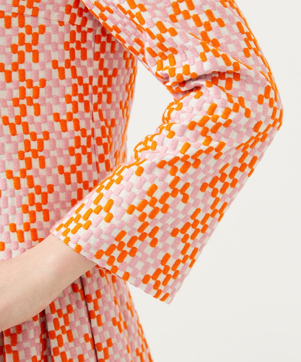 GBJGD05630 Sybilla(シビラ) スクエアドット刺繍ジャケット オレンジ系