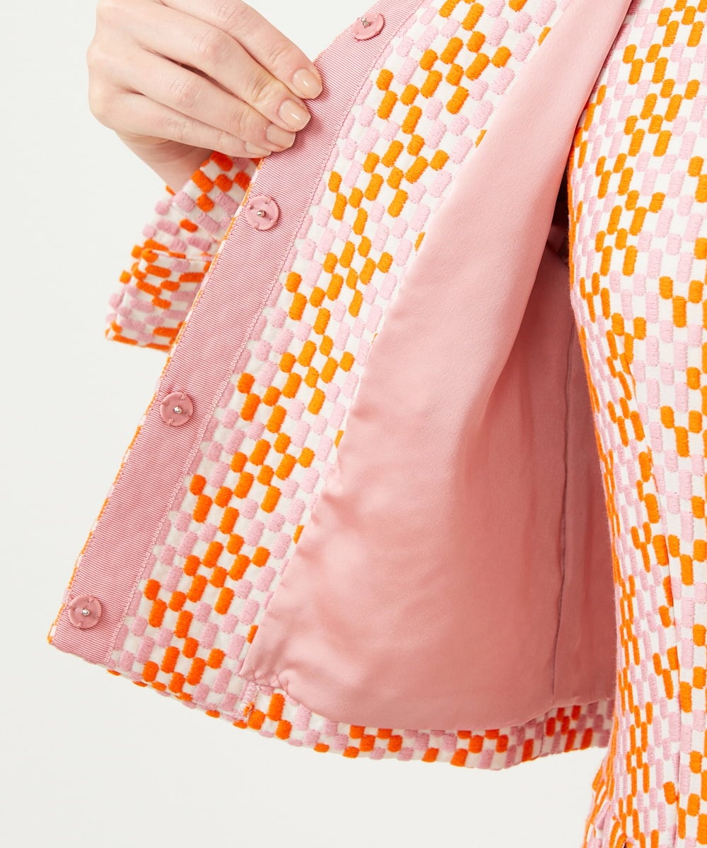 GBJGD05630 Sybilla(シビラ) スクエアドット刺繍ジャケット オレンジ系