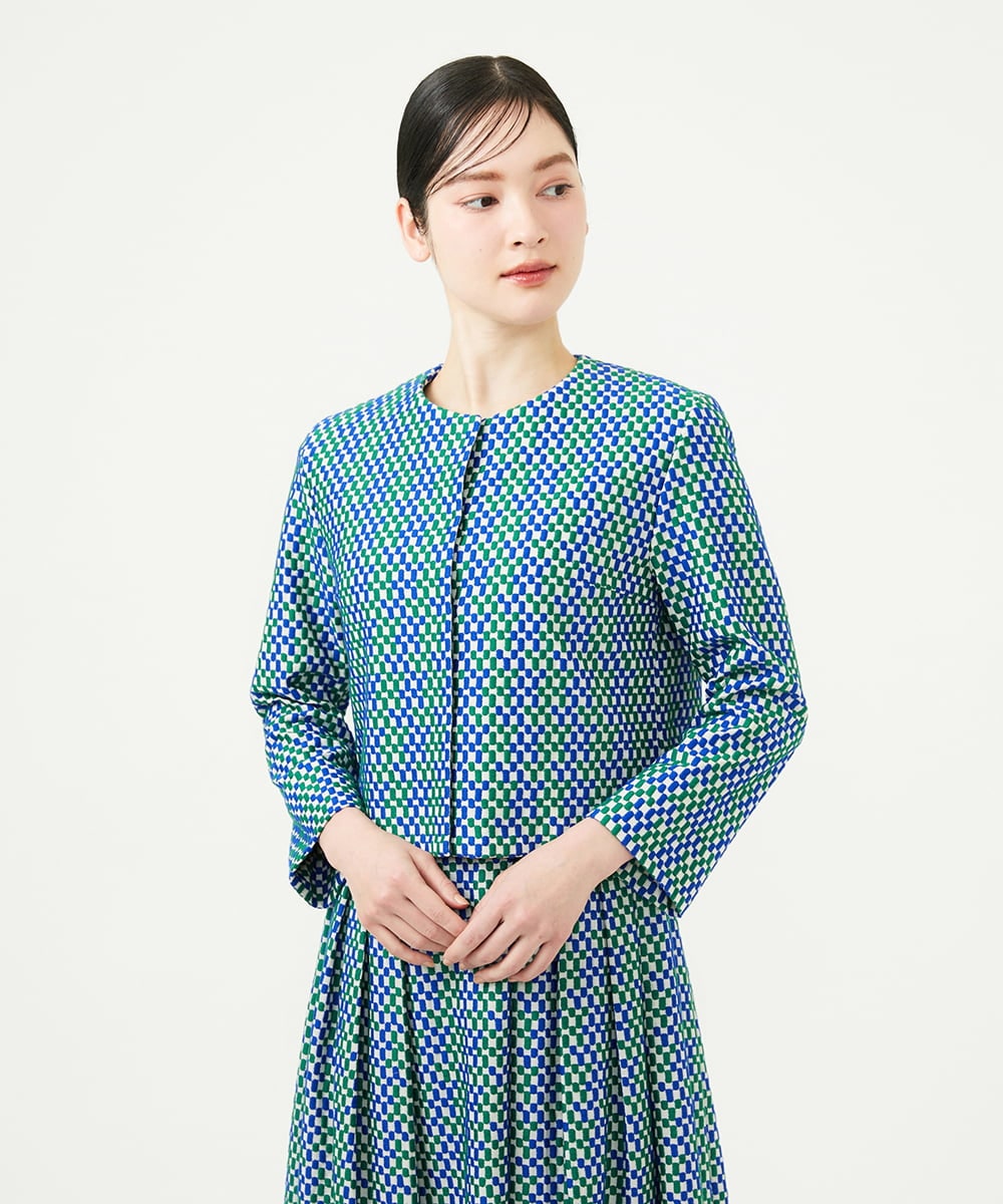 GBJGD05630 Sybilla(シビラ) スクエアドット刺繍ジャケット ブルー系