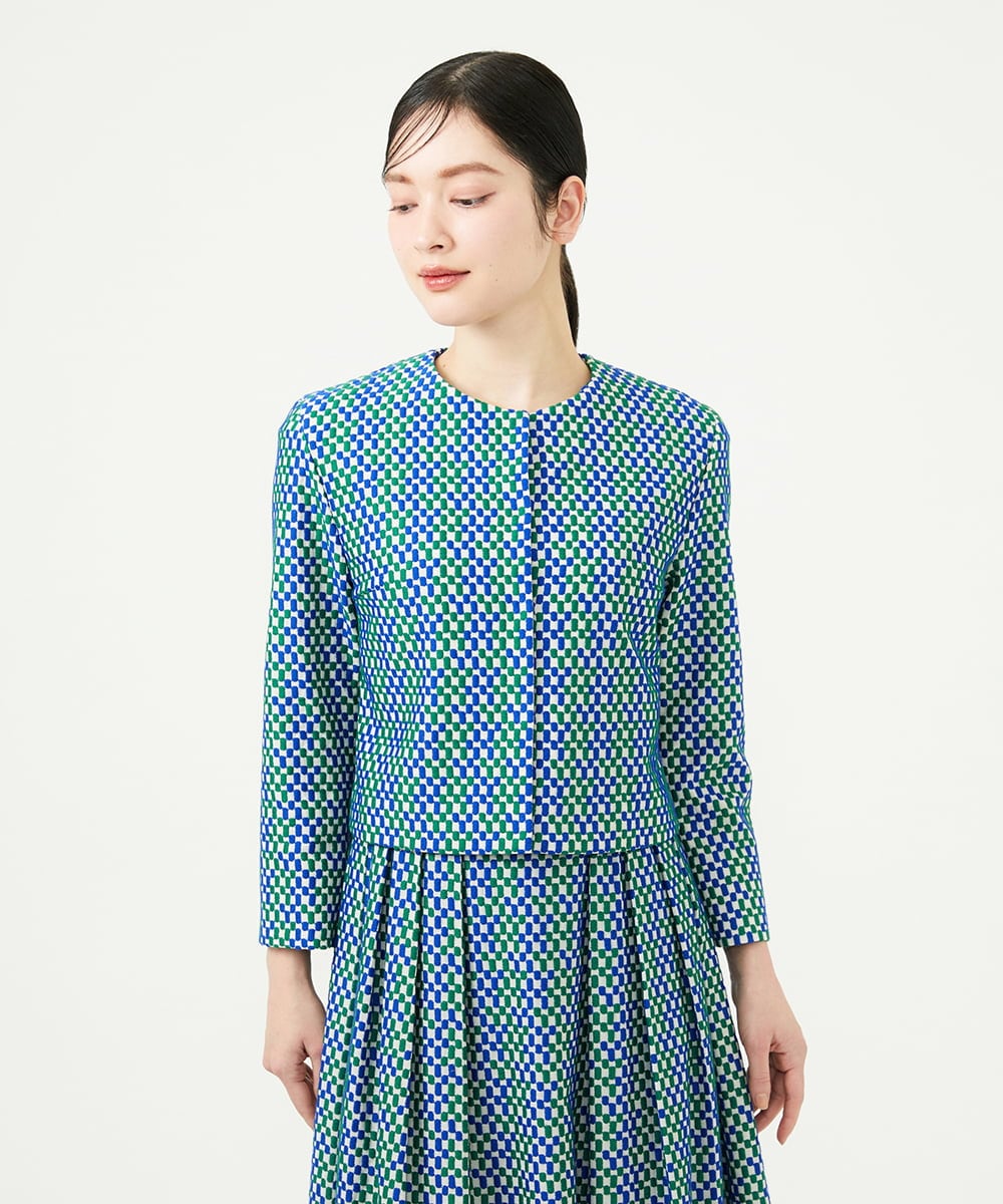 GBJGD05630 Sybilla(シビラ) スクエアドット刺繍ジャケット ブルー系