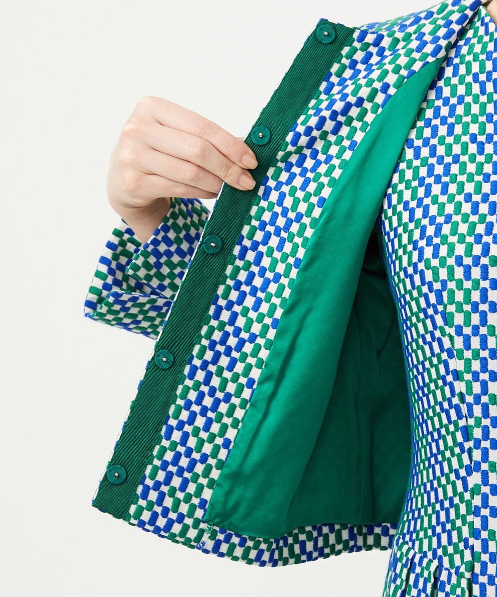 GBJGD05630 Sybilla(シビラ) スクエアドット刺繍ジャケット ブルー系