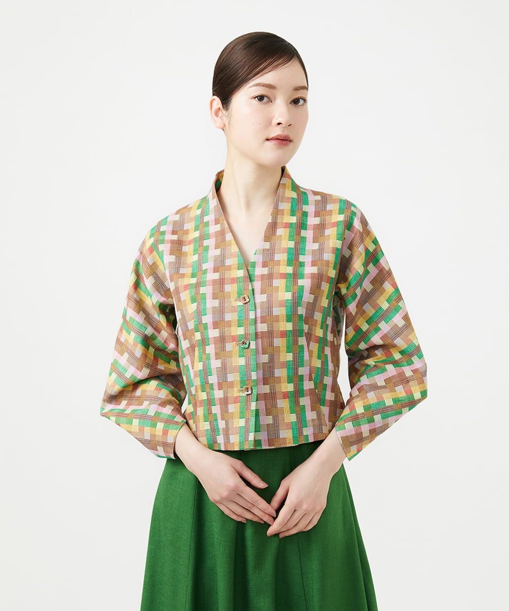 GBJGE04700 Sybilla(シビラ) チェックジャカードジャケット マルチカラー