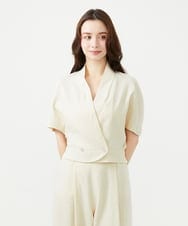 GBJGE21500 Sybilla(シビラ) ケープ風リネンジャケット ライトベージュ