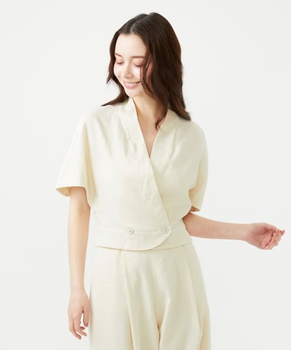 GBJGE21500 Sybilla ケープ風リネンジャケット