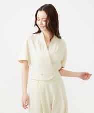 GBJGE21500 Sybilla(シビラ) ケープ風リネンジャケット ライトベージュ