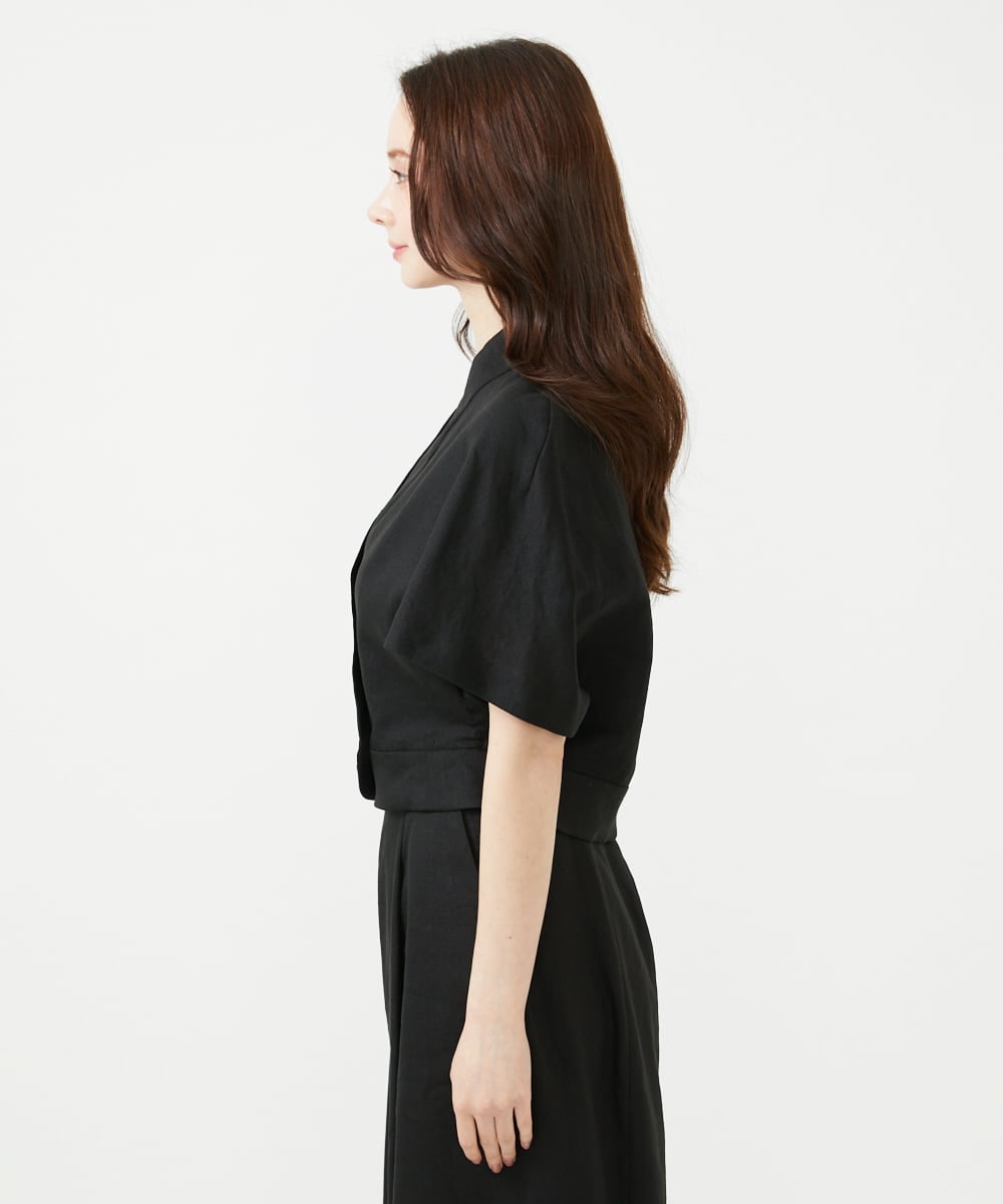 GBJGE21500 Sybilla(シビラ) ケープ風リネンジャケット ブラック