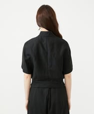 GBJGE21500 Sybilla(シビラ) ケープ風リネンジャケット ブラック