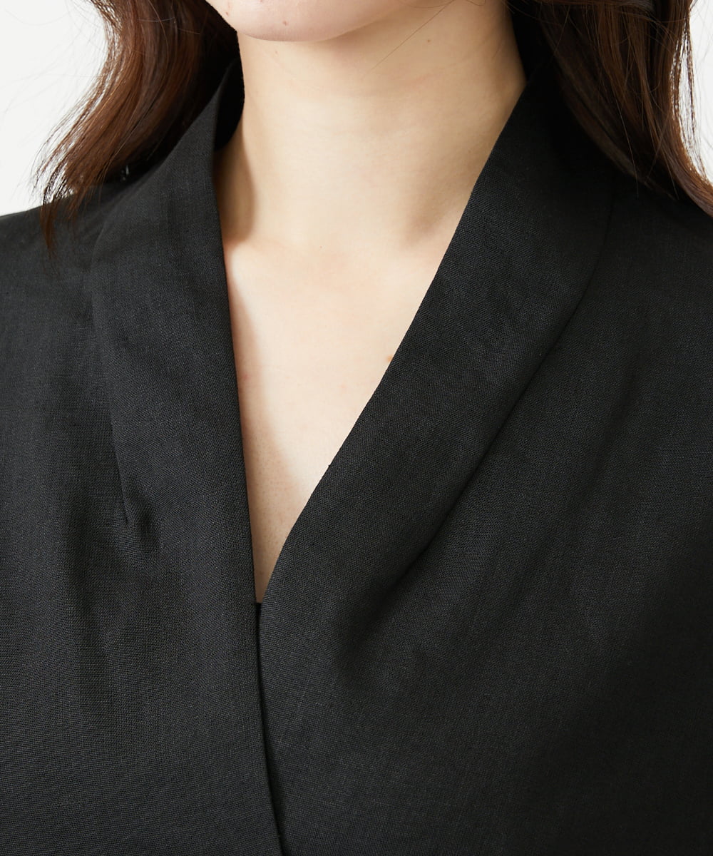 GBJGE21500 Sybilla(シビラ) ケープ風リネンジャケット ブラック