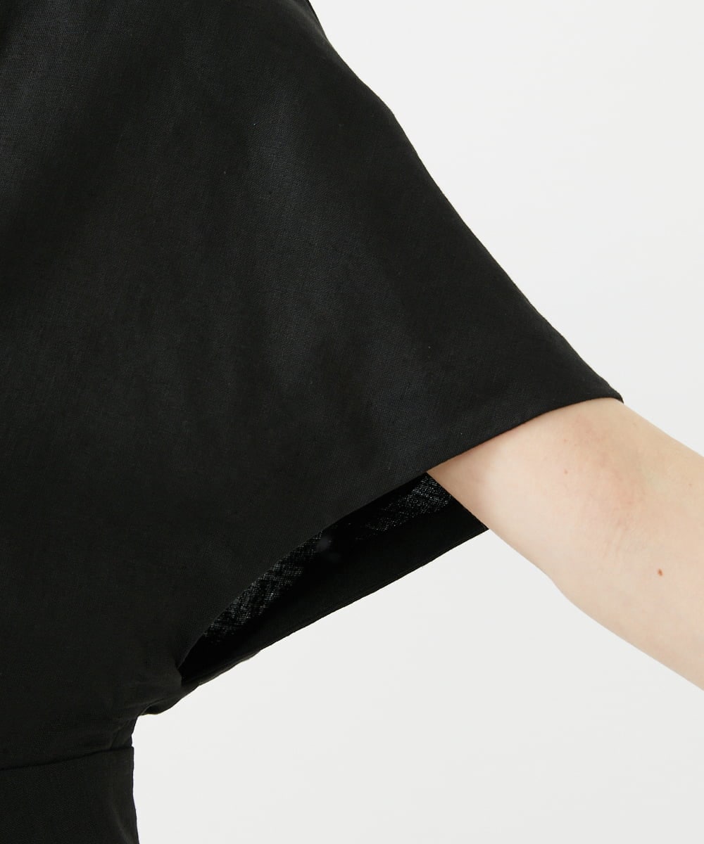 GBJGE21500 Sybilla(シビラ) ケープ風リネンジャケット ブラック