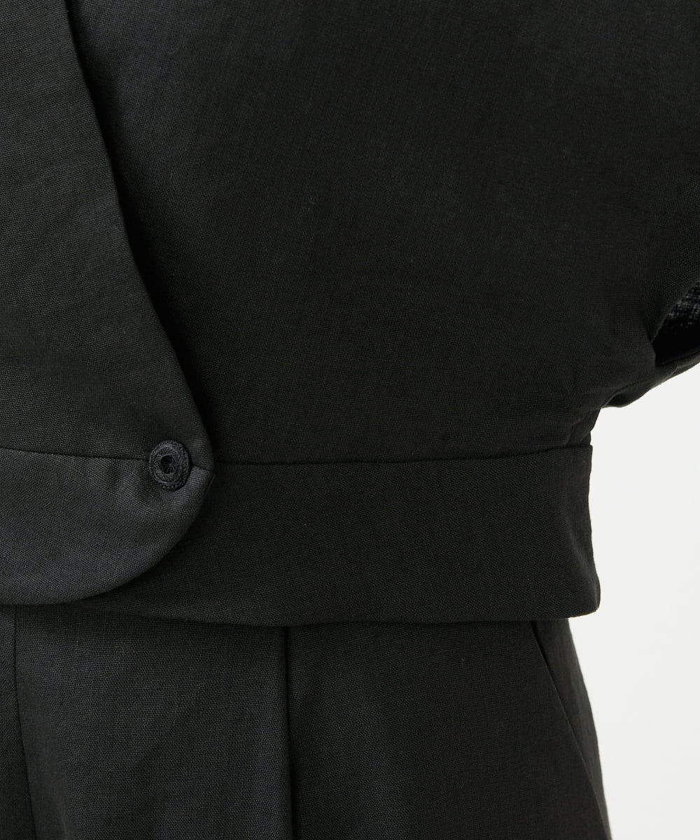 GBJGE21500 Sybilla(シビラ) ケープ風リネンジャケット ブラック