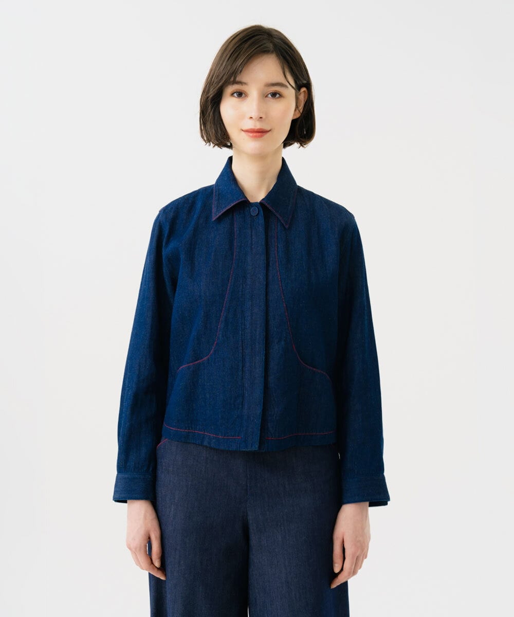 GBJGF04450 Sybilla(シビラ) 【再入荷】ステッチデニムジャケット インディゴ
