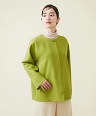 GBJGS76490 Sybilla(シビラ) ノーカラーコクーンハーフコート グリーン