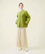 GBJGS76490 Sybilla(シビラ) ノーカラーコクーンハーフコート グリーン